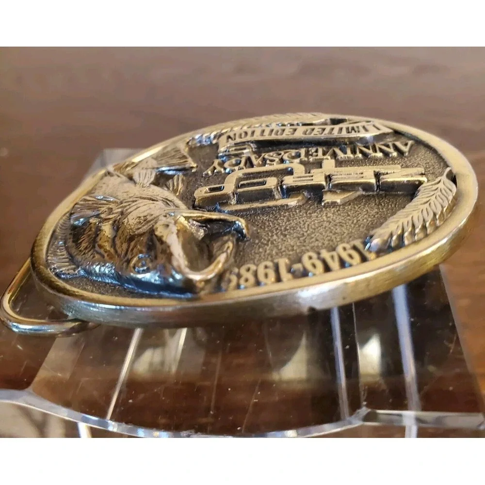 VTG Zebco 40th Anniversary Bass Fishing Belt Buckle 1949–1989 USA Limited Editio